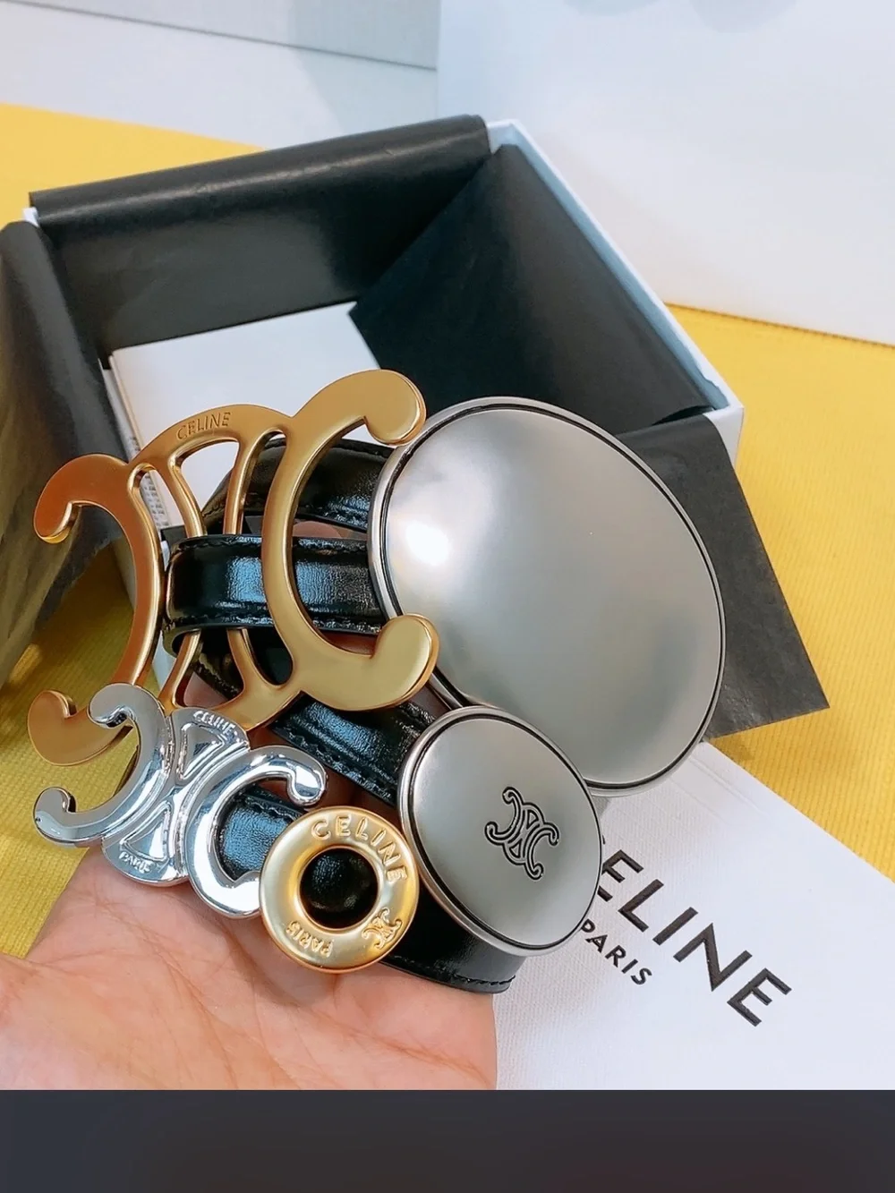 Celine. Arc de Triomphe. Multiple Hardware Interchangeable Belt